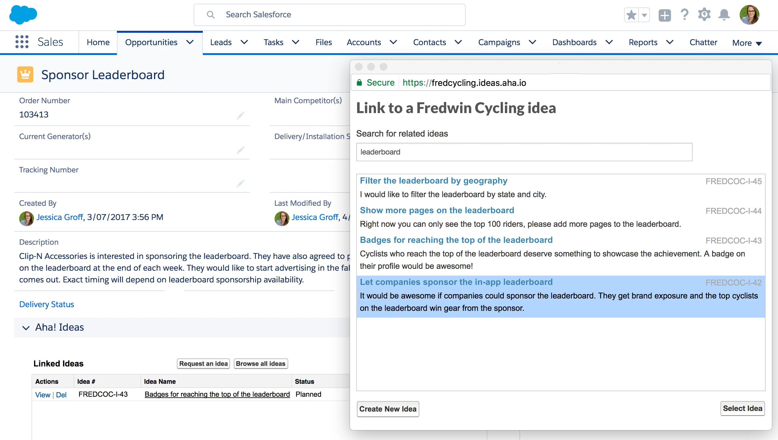 Blog - Just Launched! — Enhanced Salesforce + Aha! Integration - inline image