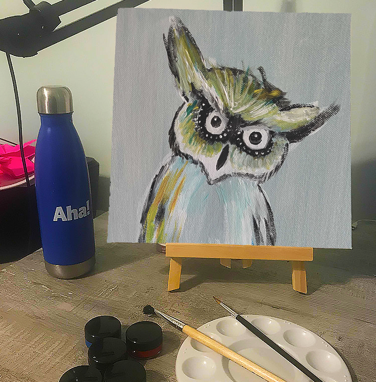Principal software engineer Jeremy Wells took part in a group painting class.