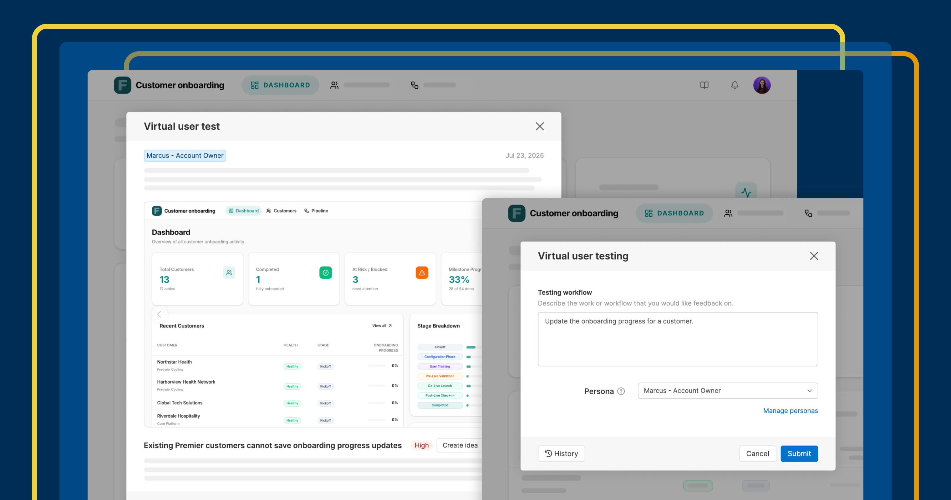 Test AI-built apps with virtual users in Aha! Builder