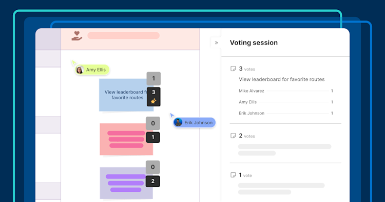 A voting session on a whiteboard