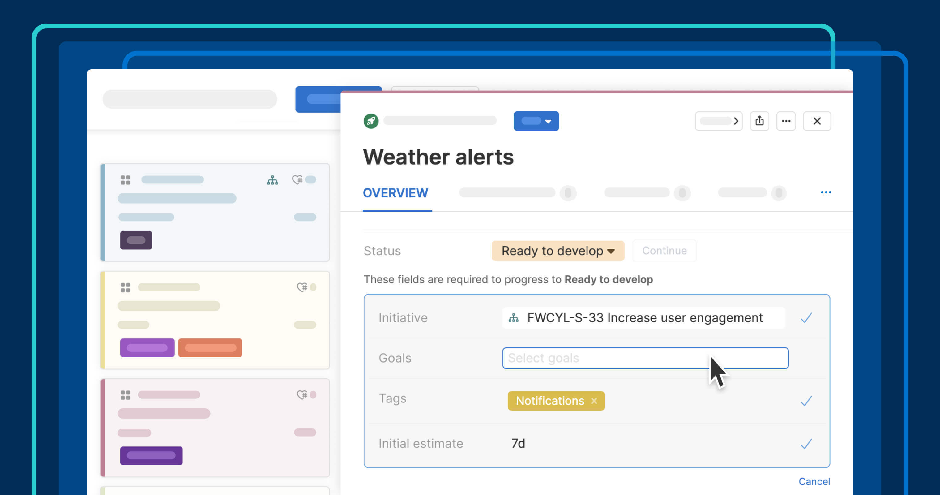 Require fields by feature status to standardize workflows