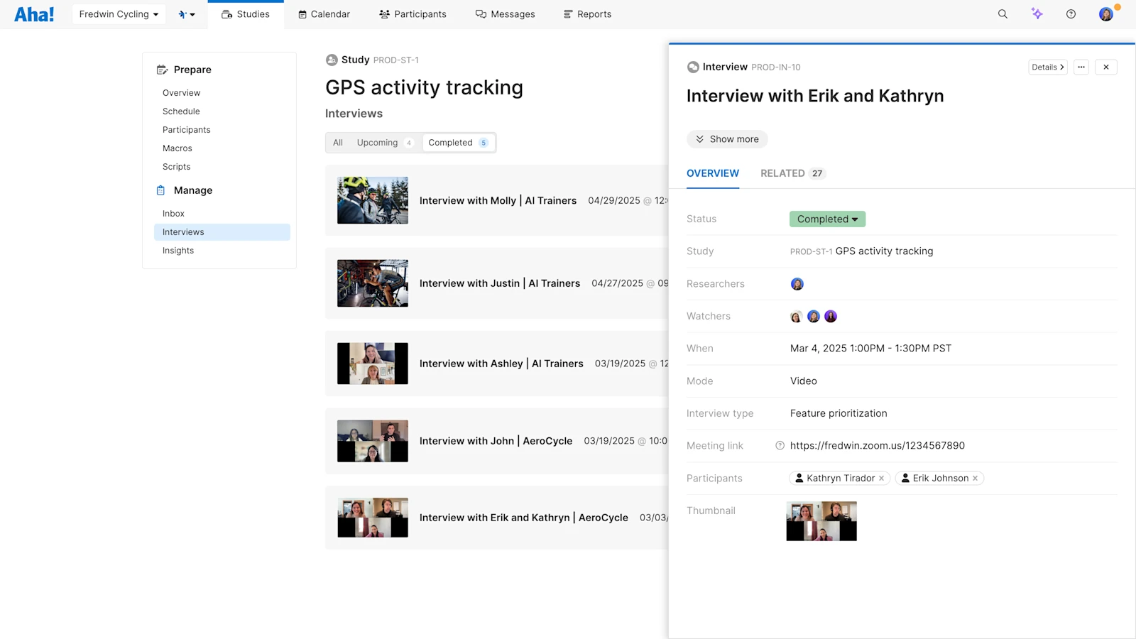 Aha! Discovery Participant Database — Centralize Contacts