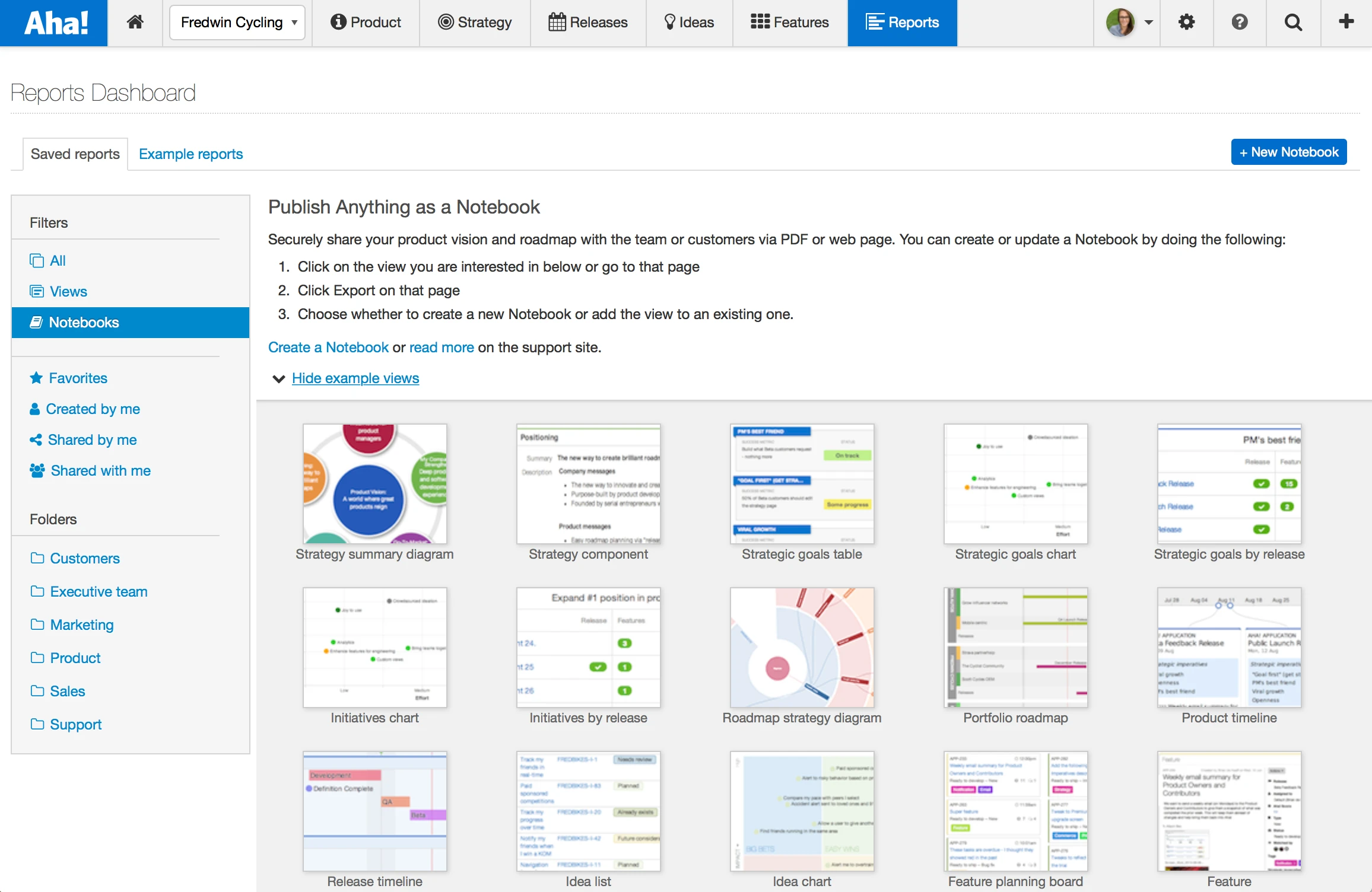 Just Launched! — Share Product Roadmaps in Aha! Notebooks via Single Sign-On