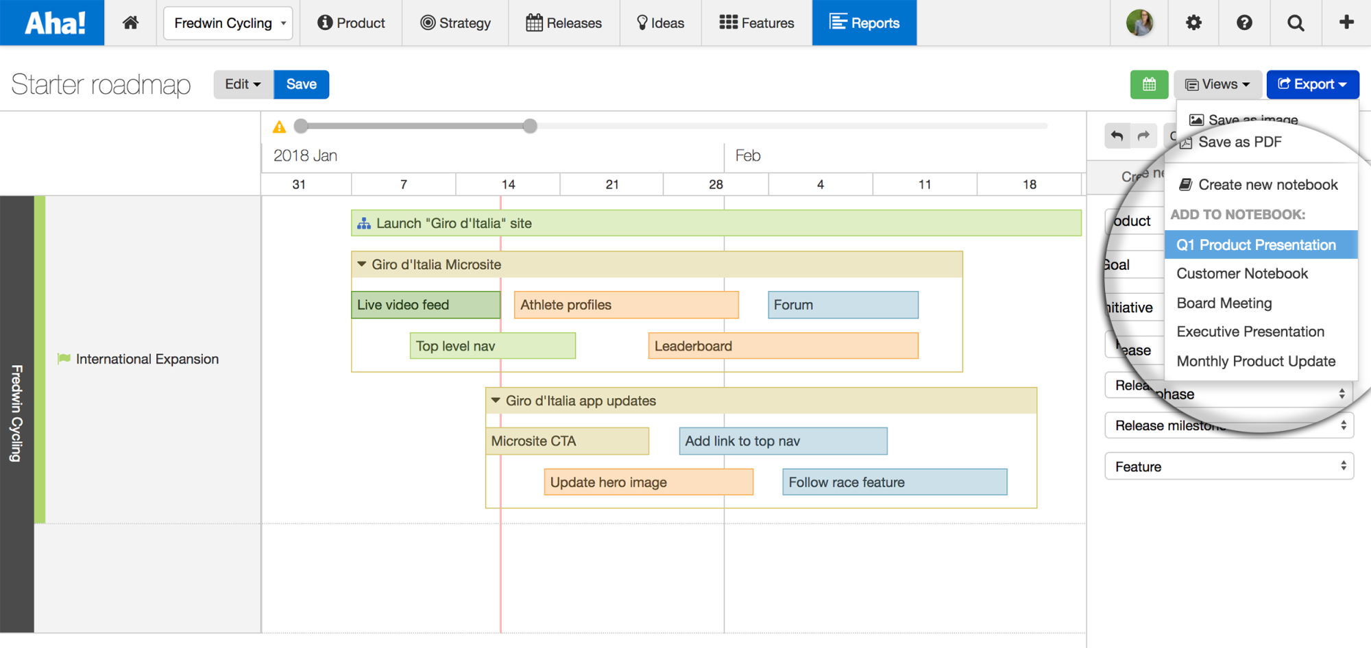 Blog - Just Launched! — Visualize Status on the Aha! Starter Roadmap - inline image