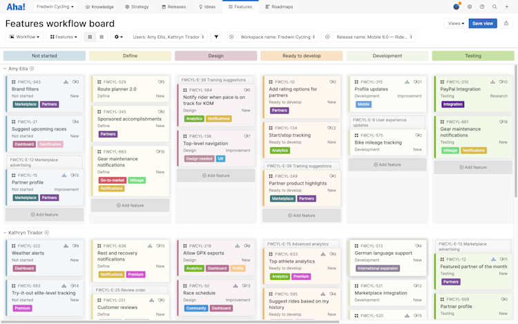 Kanban board with multiple teammates