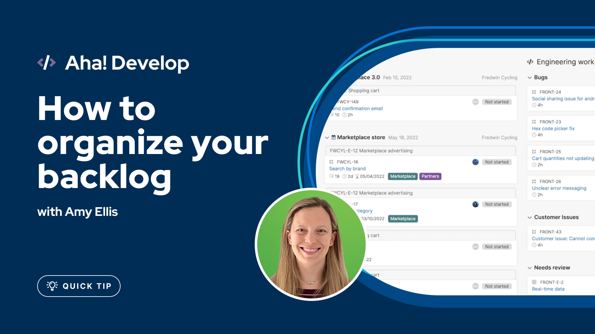 Thumbnail image for the quick tips Aha! Develop backlog organization video.