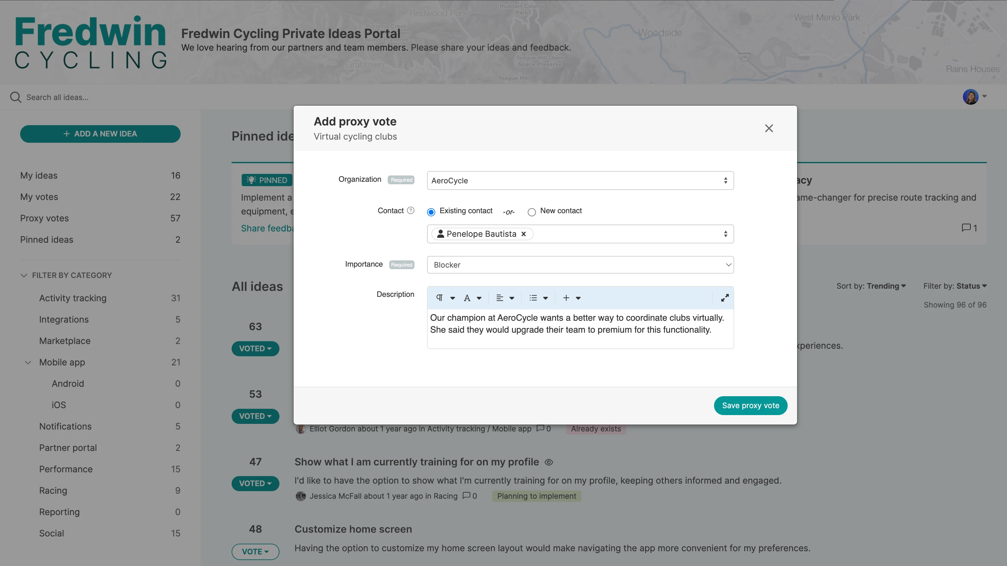 Proxy vote form