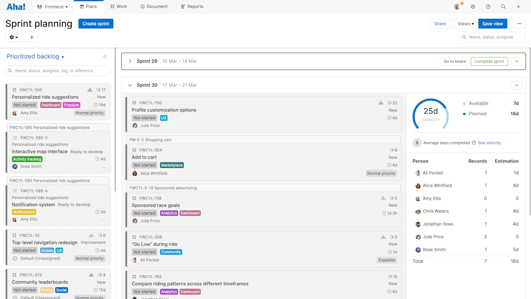 Aha! software use cases — Build