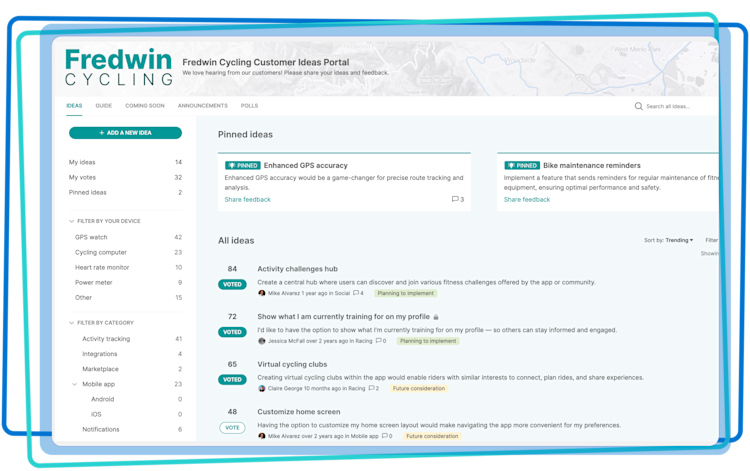 An idea in an ideas portal with comments