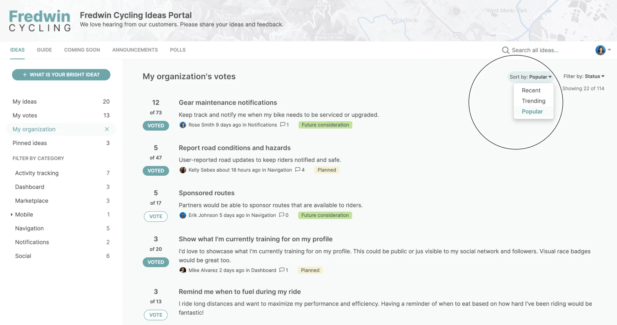 You can now see how many votes came from your organization out of the total vote count.
