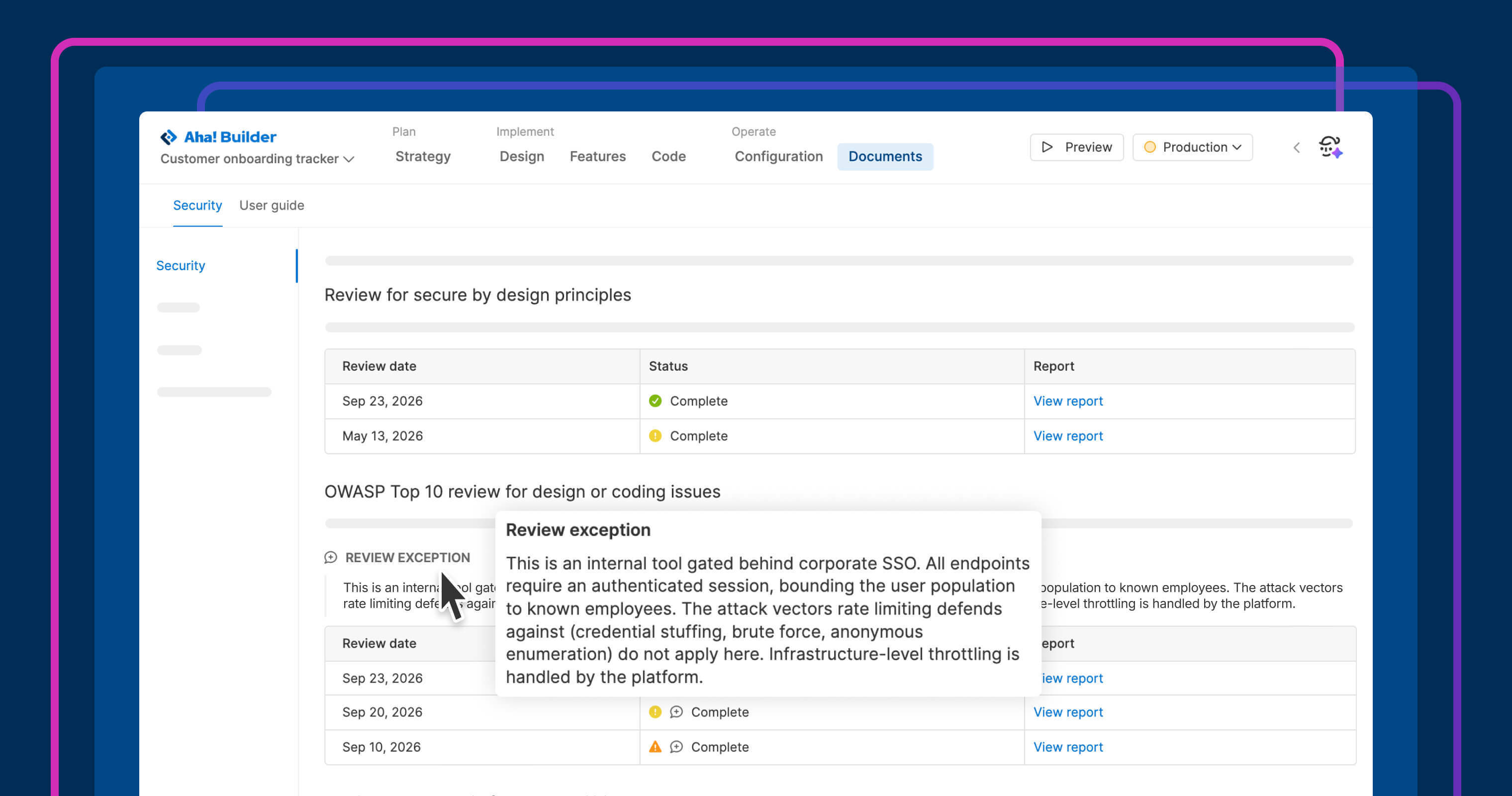 Our AI app builder now supports custom security reviews
