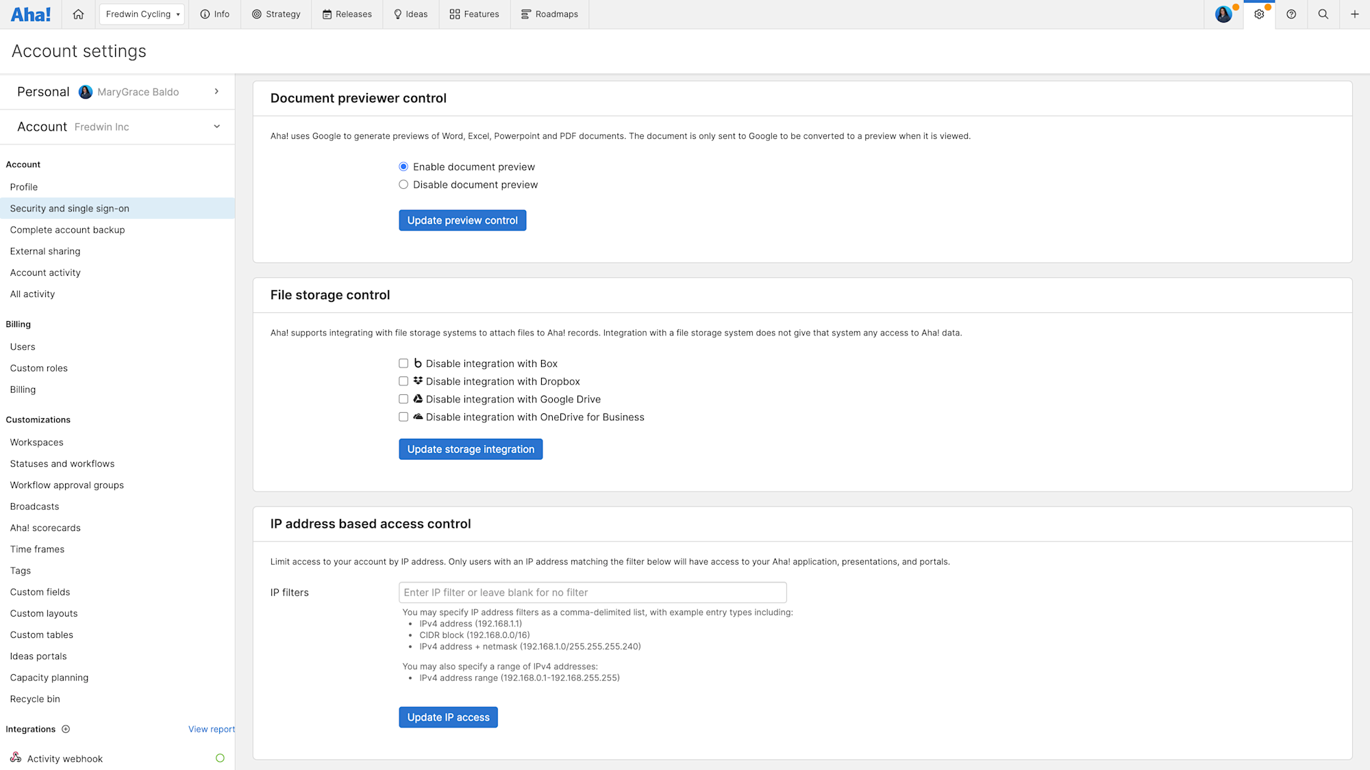 Google Drive Roadmap Tool Integration Aha