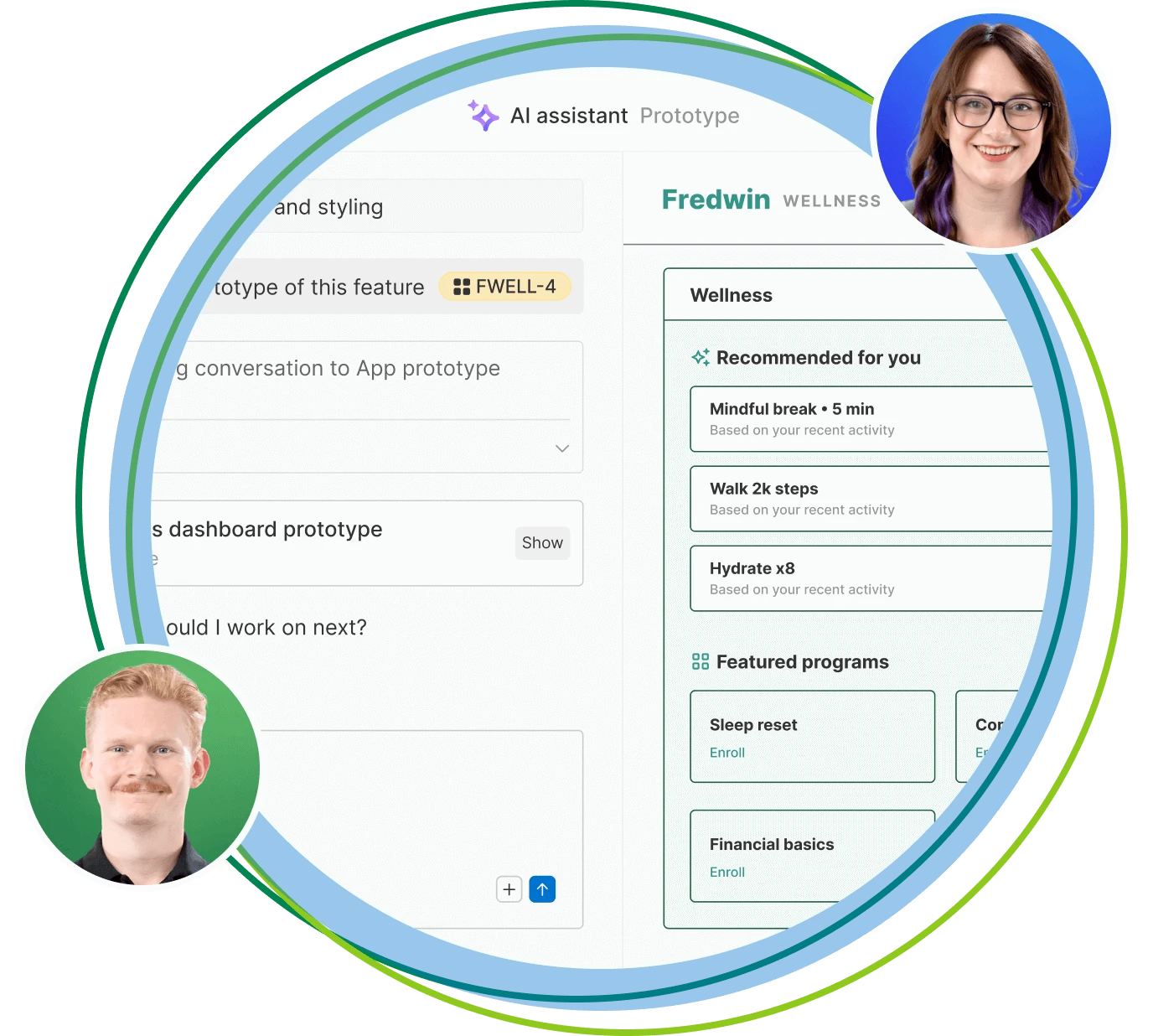 Quickly create prototypes with the AI assistant