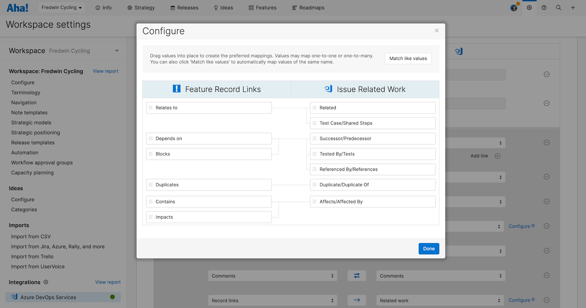 Sync Dependencies Between Aha! Roadmaps and Azure DevOps