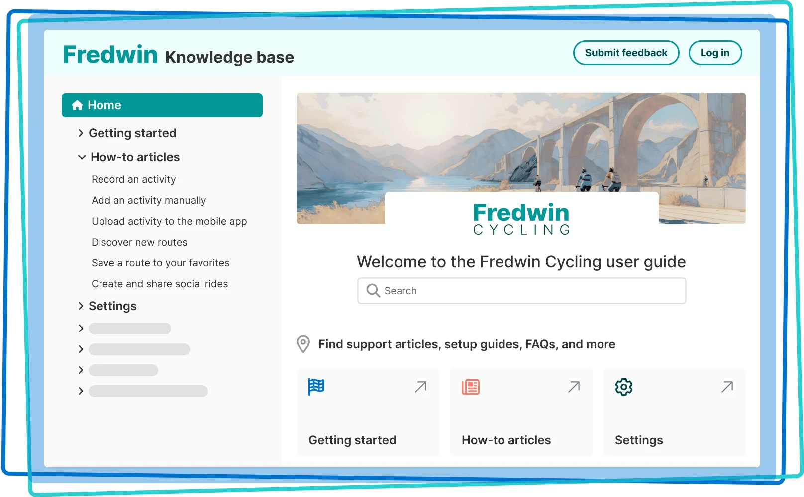 An image of a knowledge base for sharing product information with customers and colleagues using Aha! product documentation software 