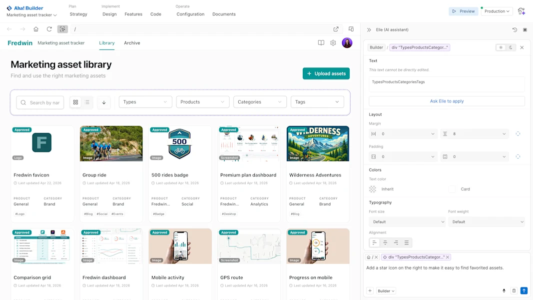 Aha! Builder Design — Apply Your Design System