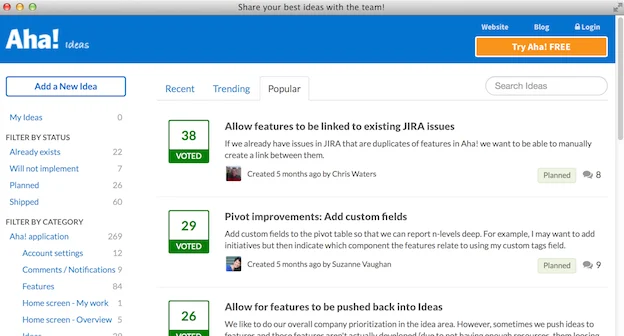 Capture All Your Product Ideas In One Place With Aha!