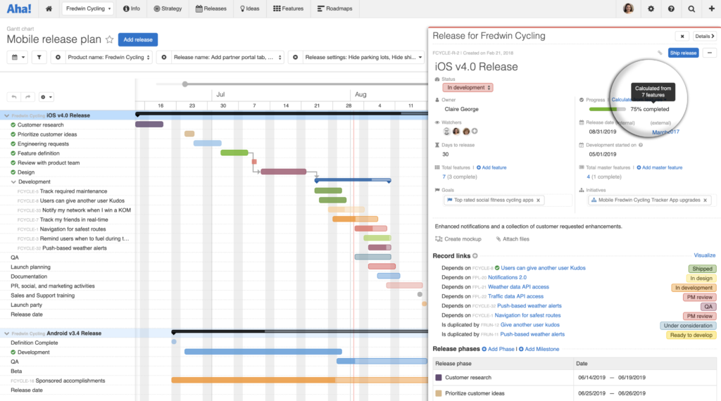You can also choose to hide progress on the Gantt chart.