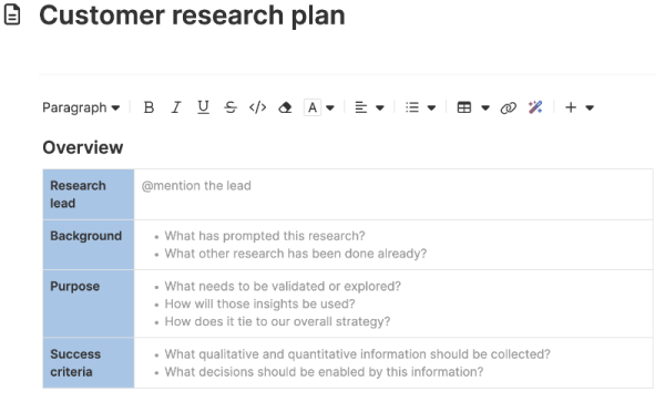 Customer research plan thumbnail