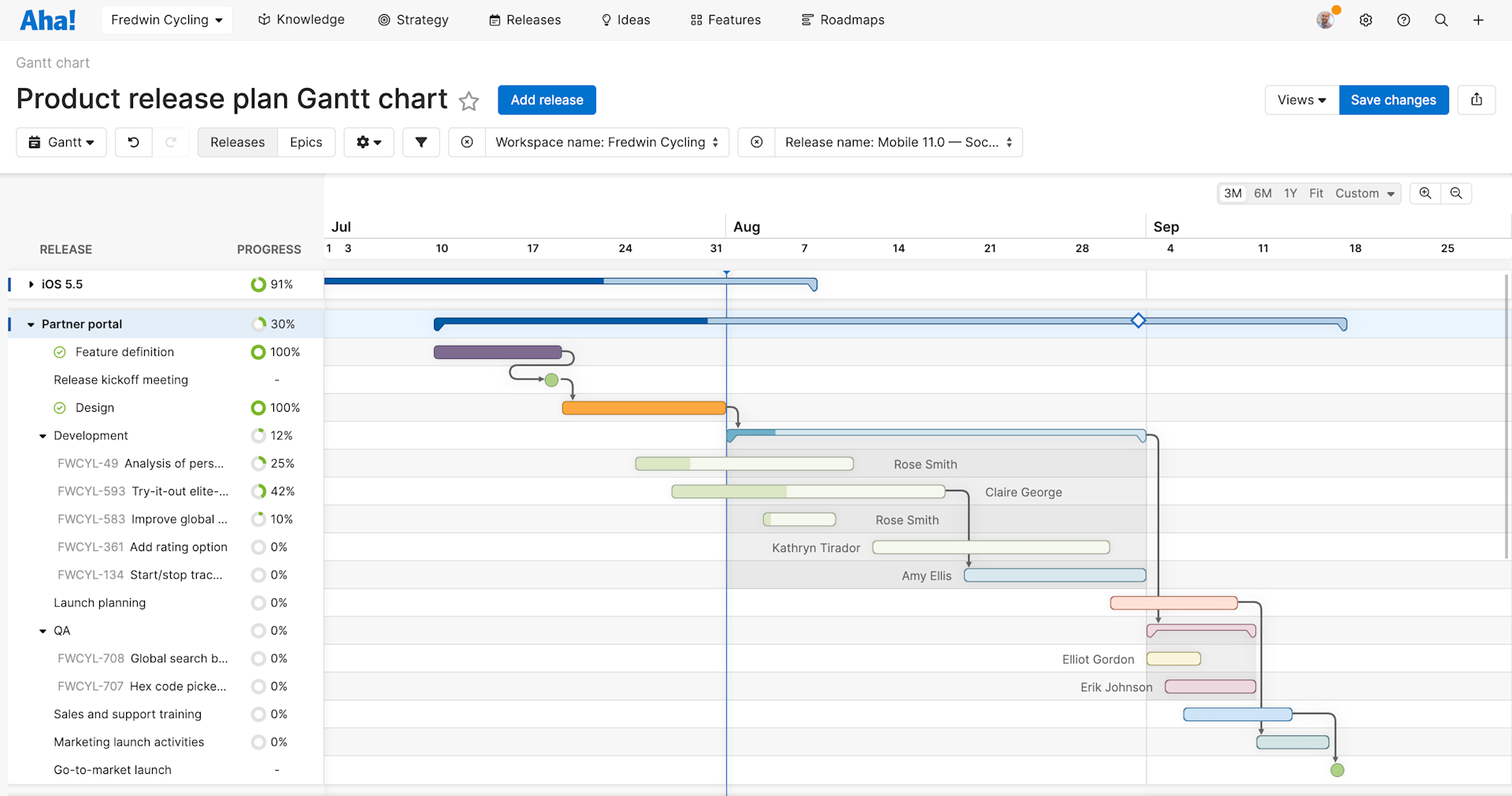 Aha! Roadmaps Dependencies — Manage Related Work