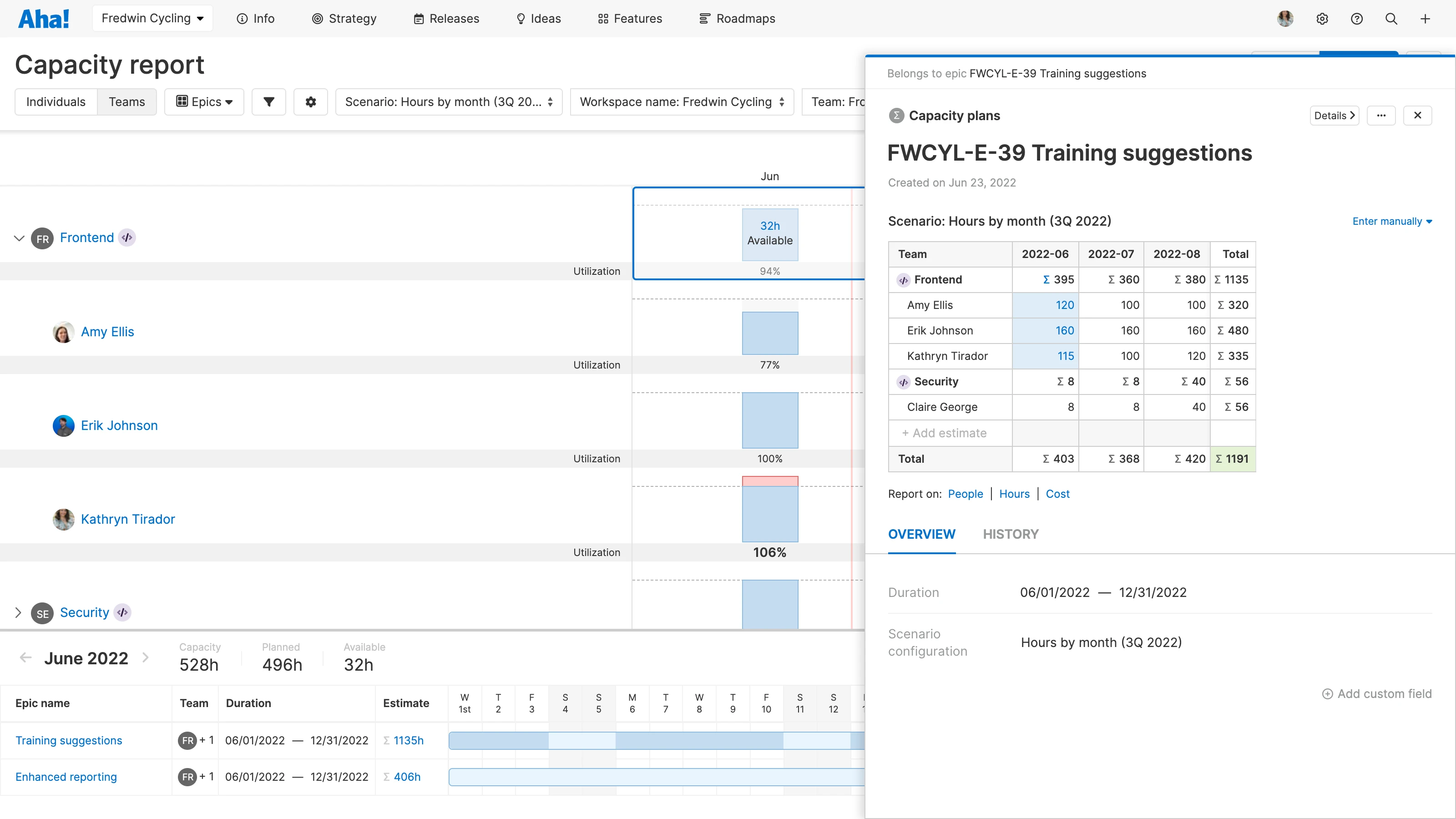 Estimate Work By Team Member During Capacity Planning