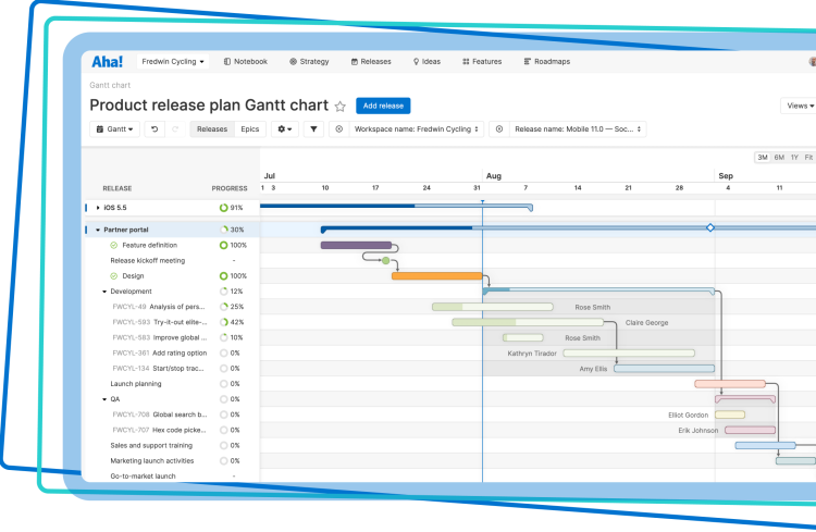 Reduce delivery risk by managing dependencies in a Gantt chart