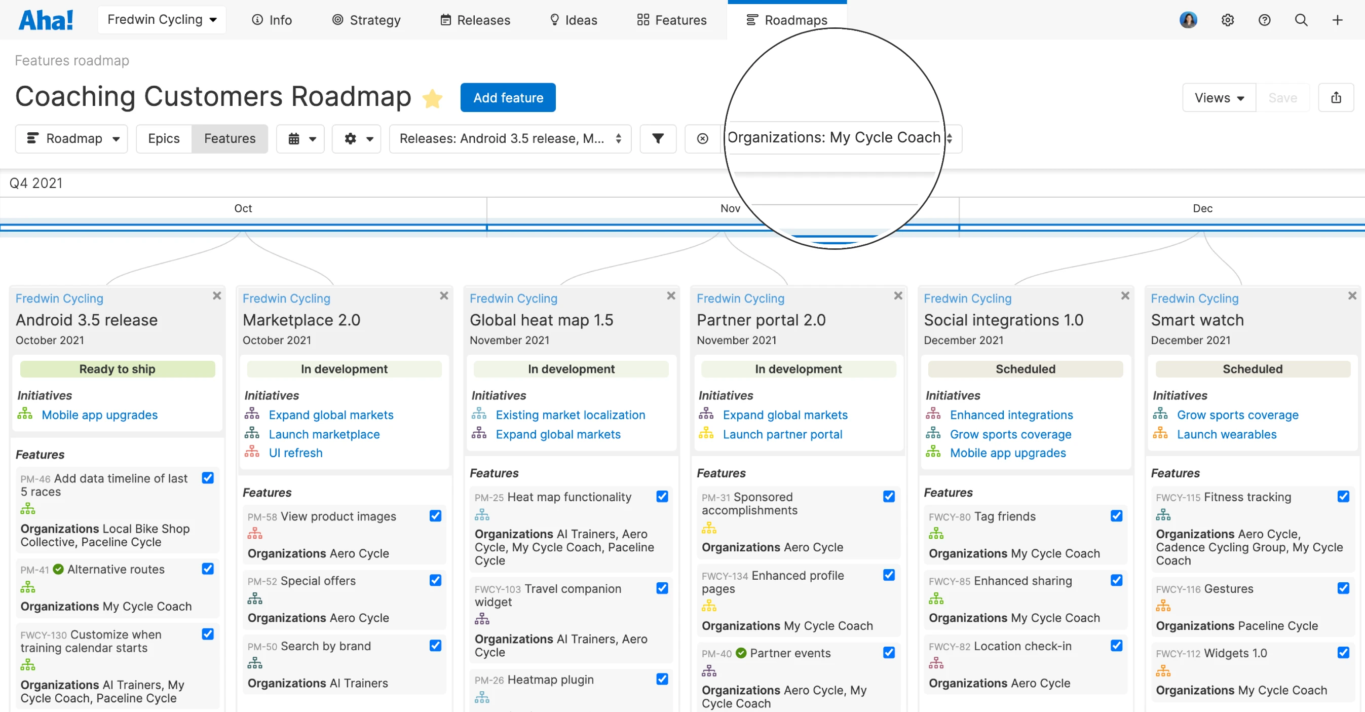 If you are presenting a customer-specific roadmap externally, use external dates based on the delivery timeline you are comfortable sharing.