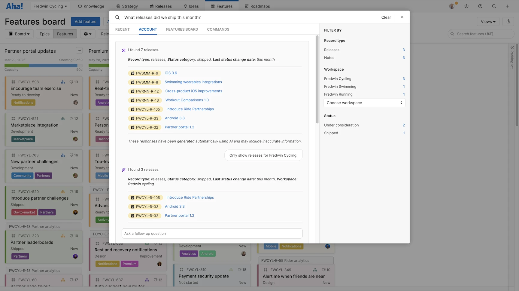 Use AI-Powered Search in Aha! Software