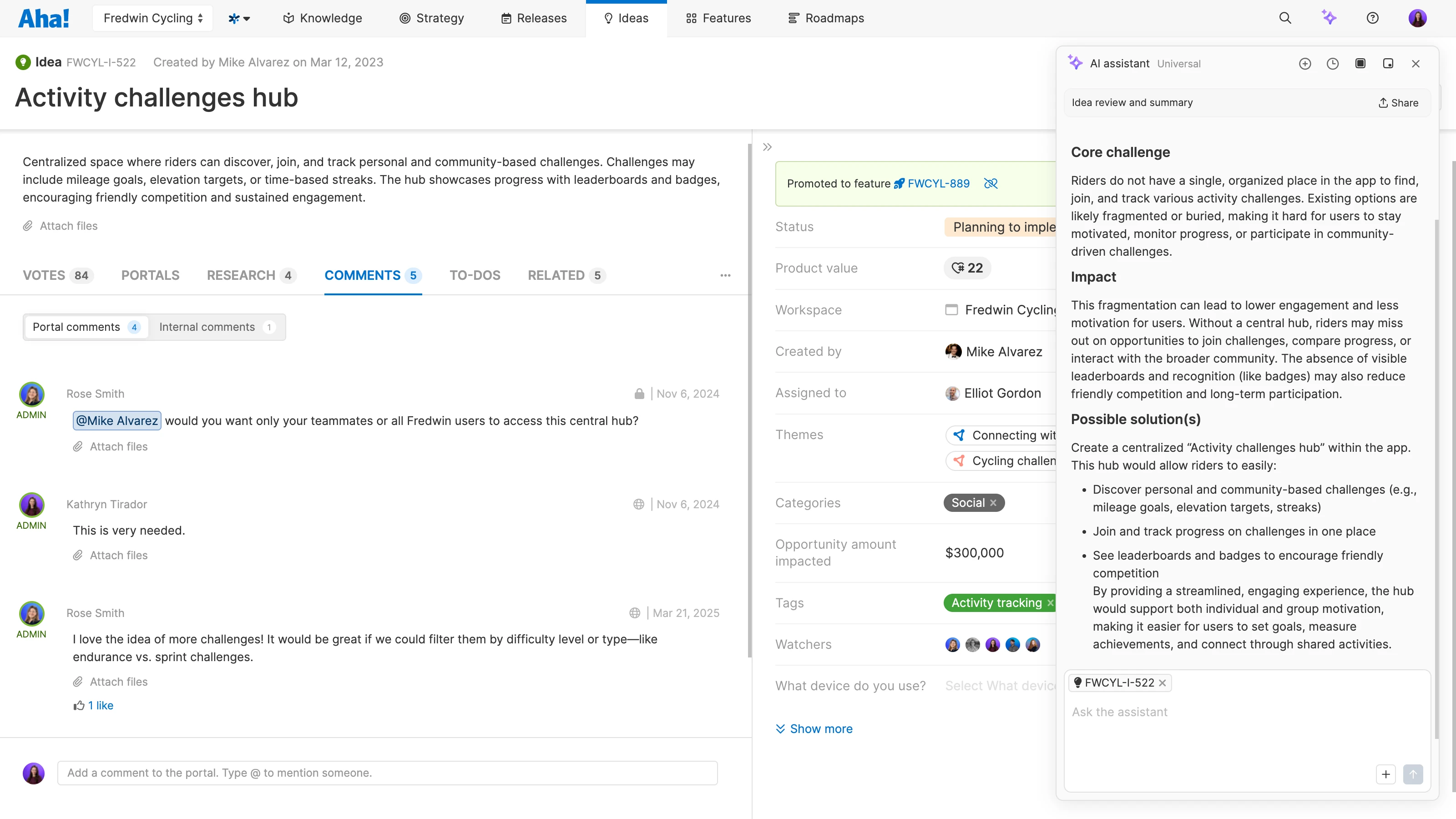 An example screenshot of the AI Request in use.