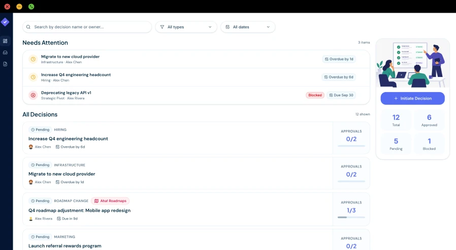 Example applications - Stakeholder decision tracker - Hero