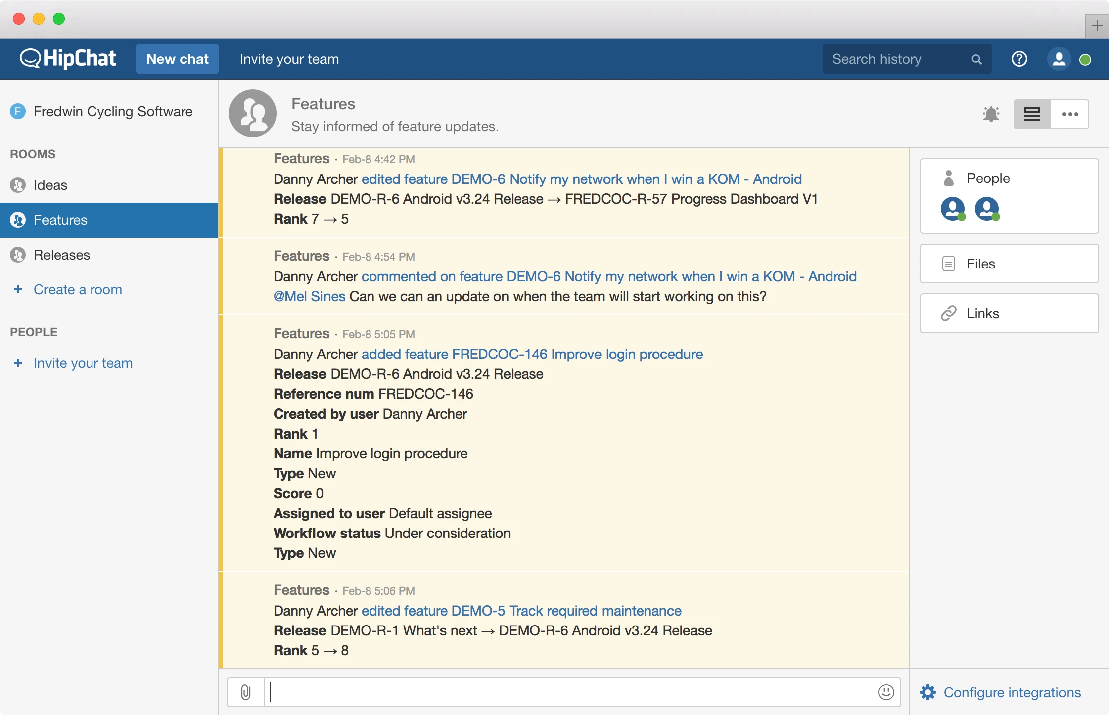 Blog - Just Launched! — Aha! Integrated With Atlassian HipChat Cloud and Server - inline image