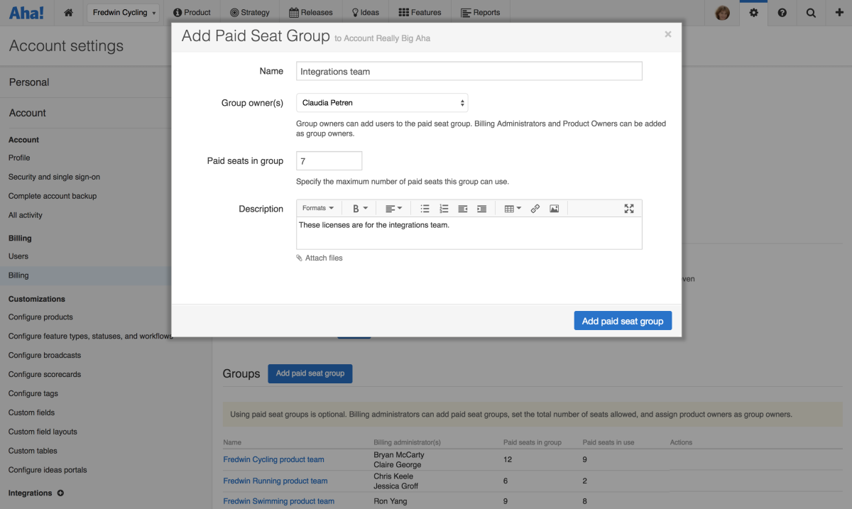 Just Launched! — Product Managers Can Now Assign Seats in Aha! to Their Product Team Members