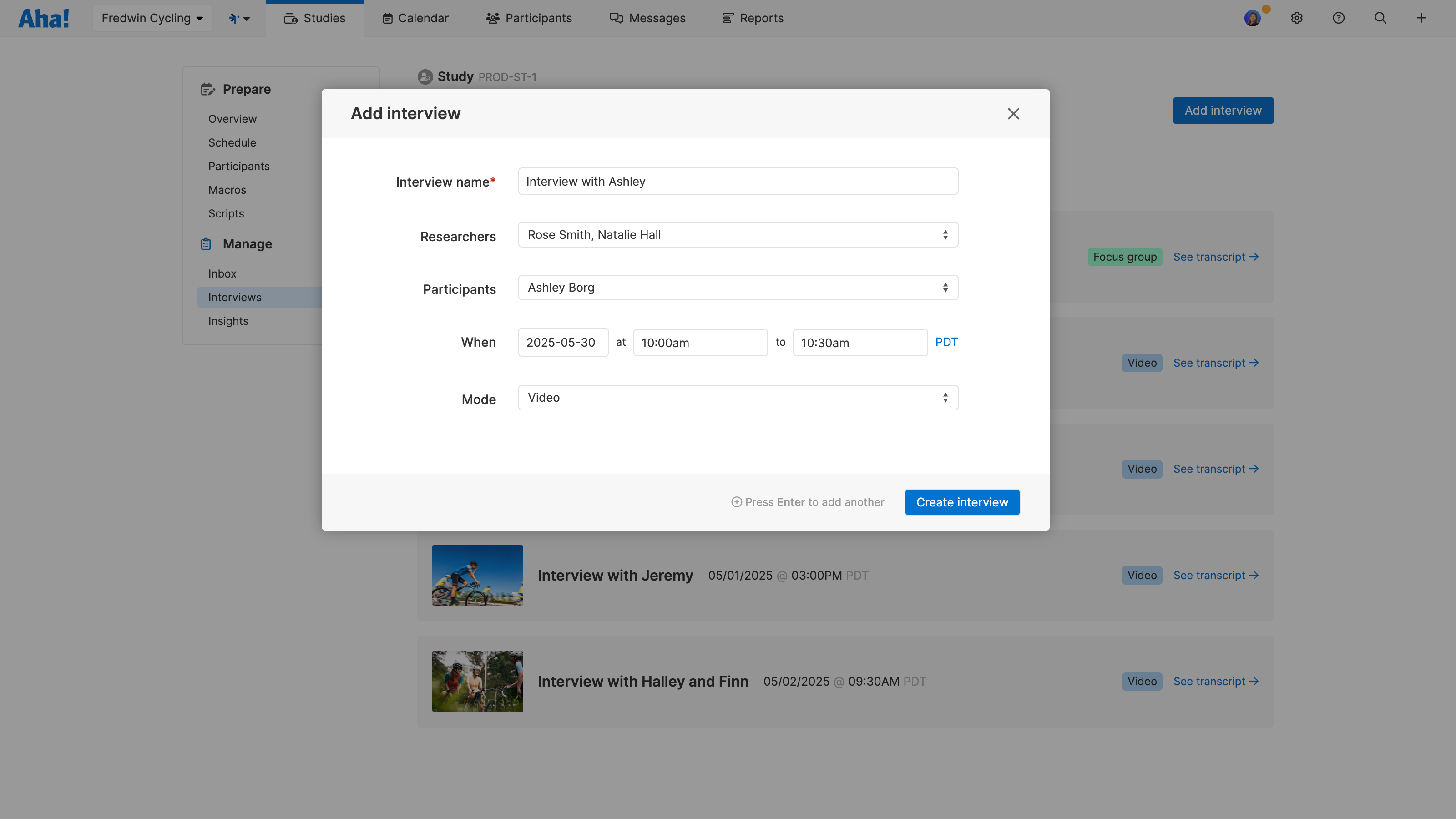 Aha! Discovery Interviews — Capture Every Conversation