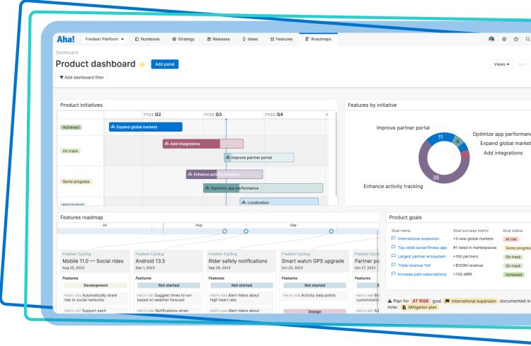 Aha! Roadmaps homepage