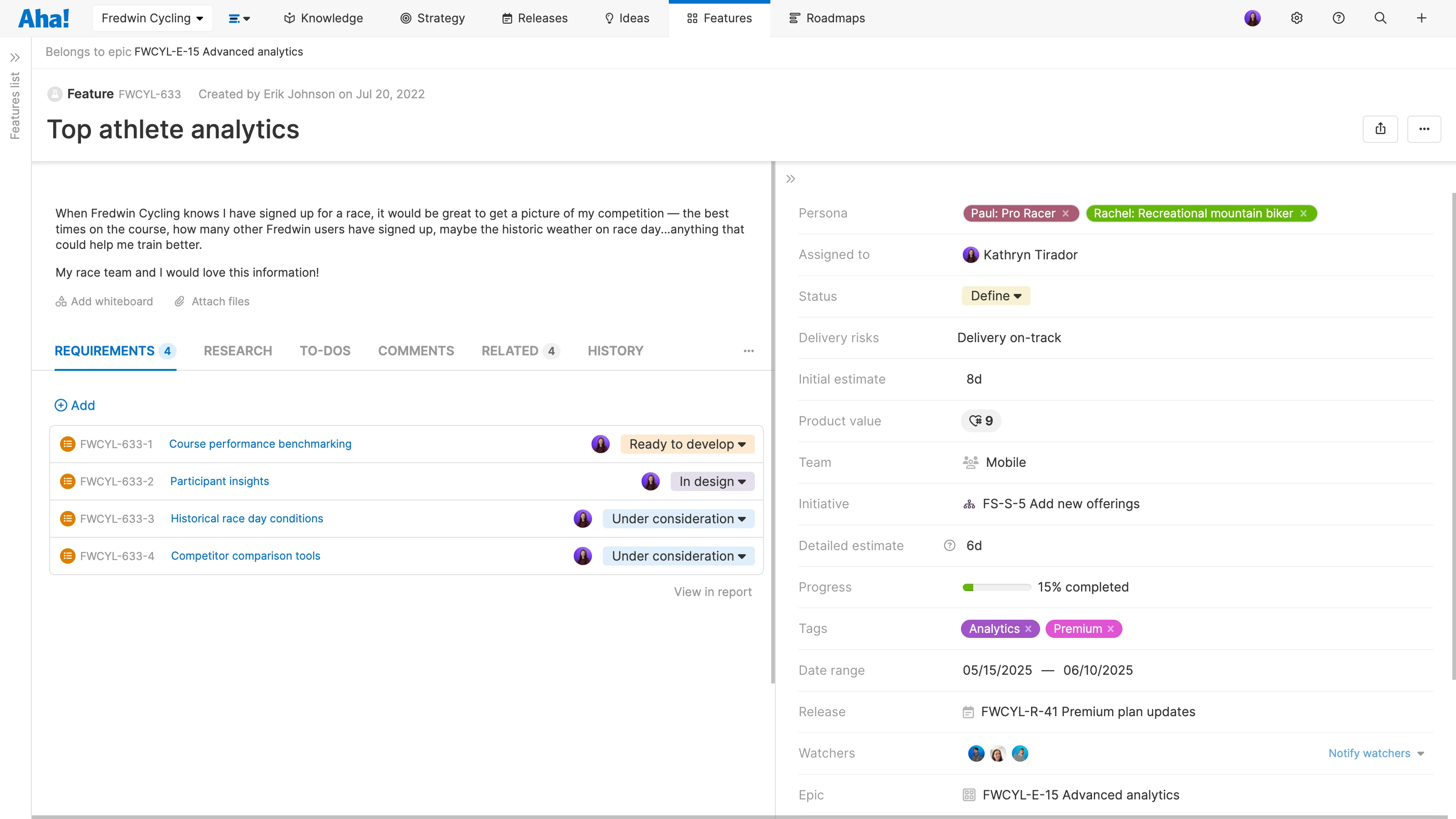 Link personas to product work