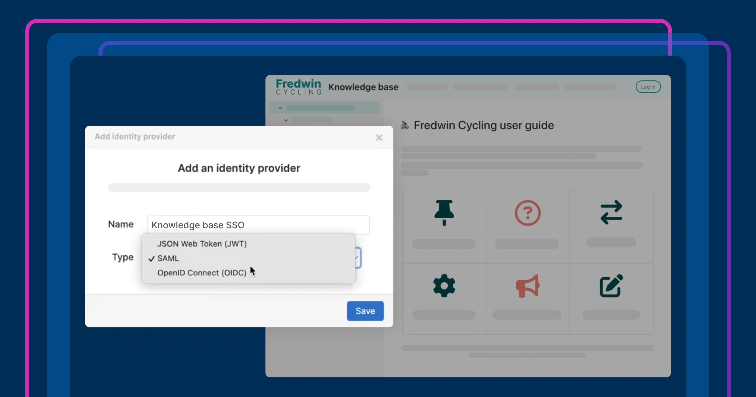 Enabling SAML as an identity provider for a knowledge base SSO configuration