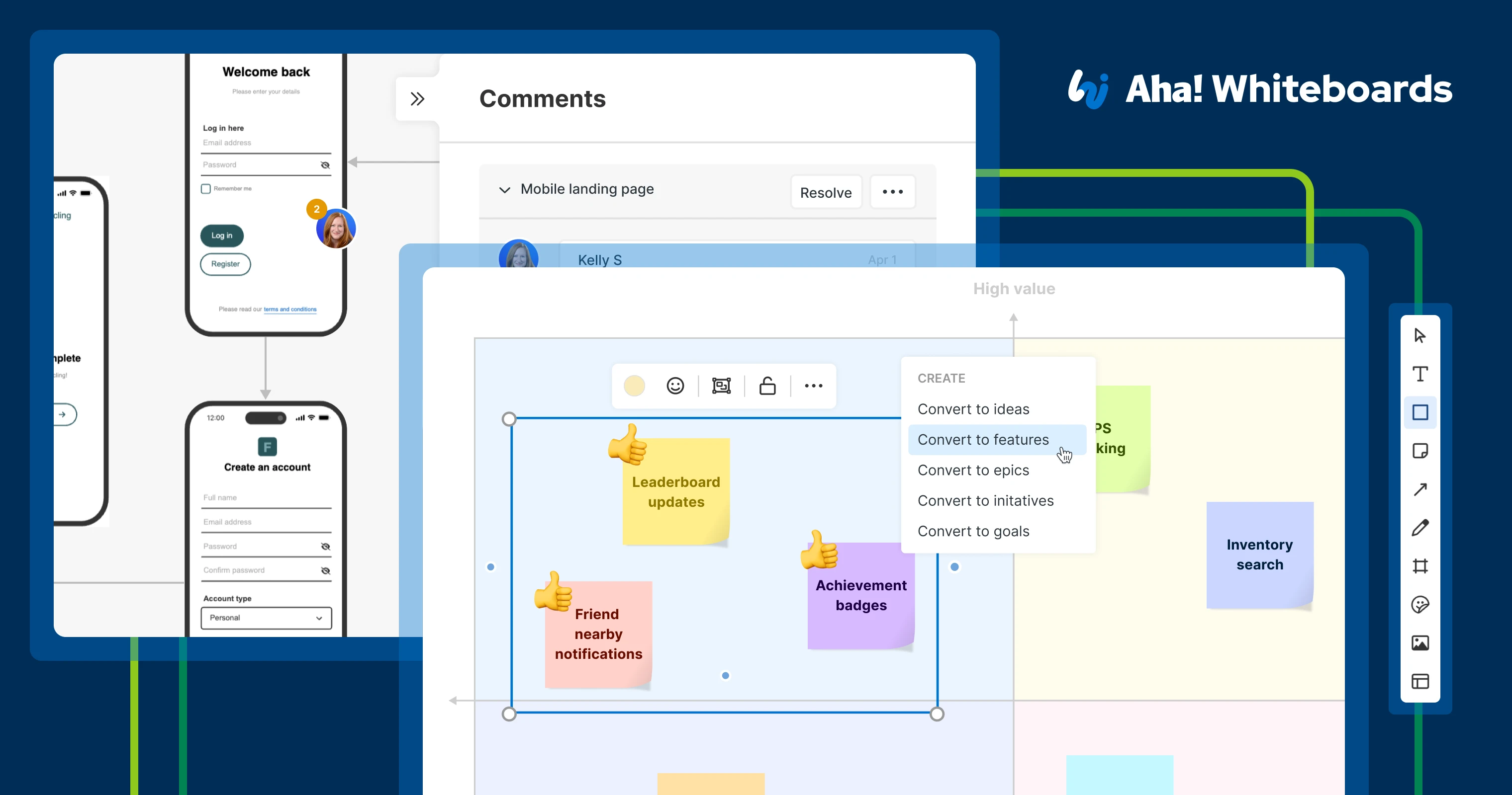 Aha! Whiteboards screenshots