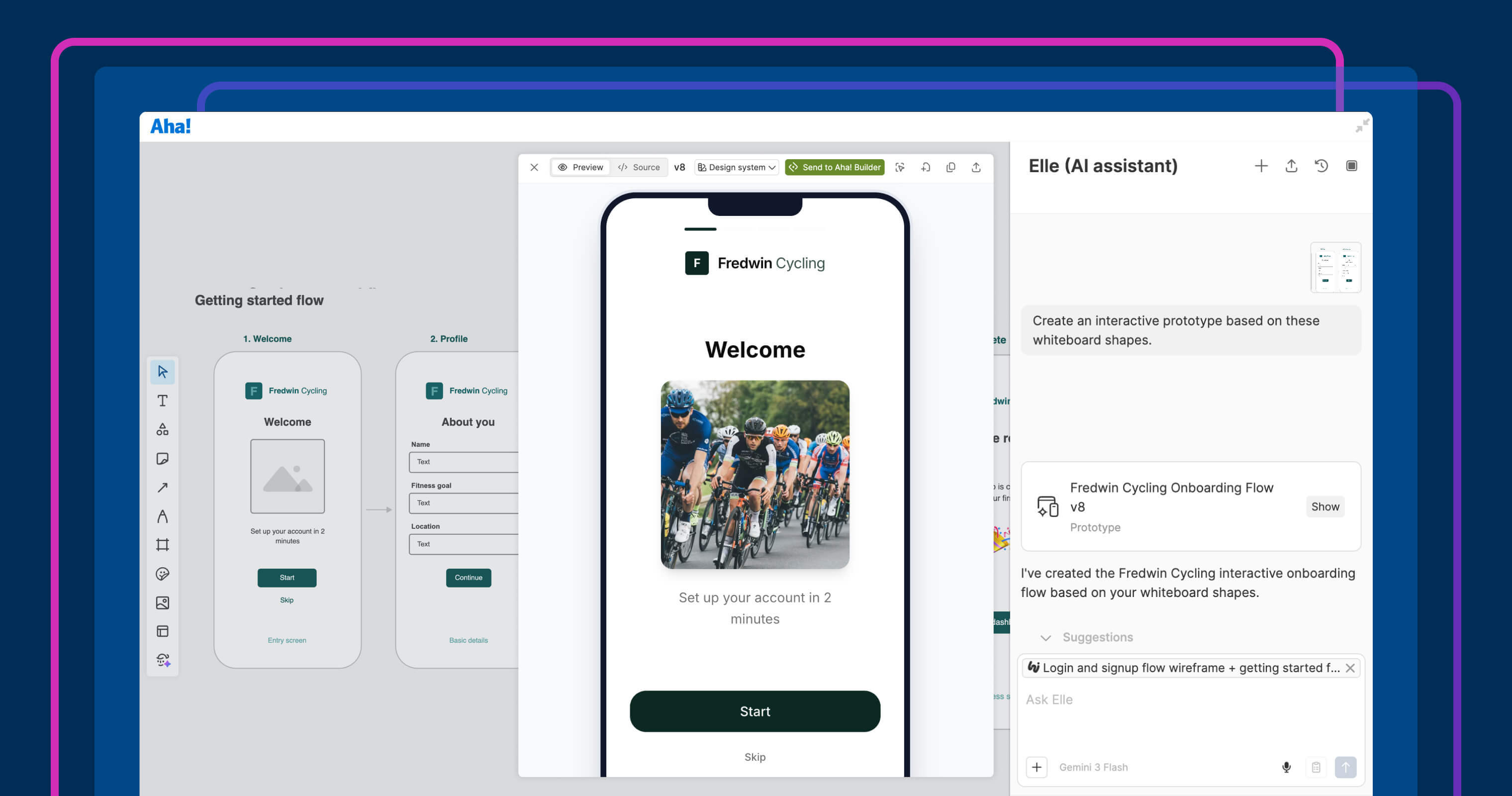 Convert a whiteboard diagram to an interactive prototype