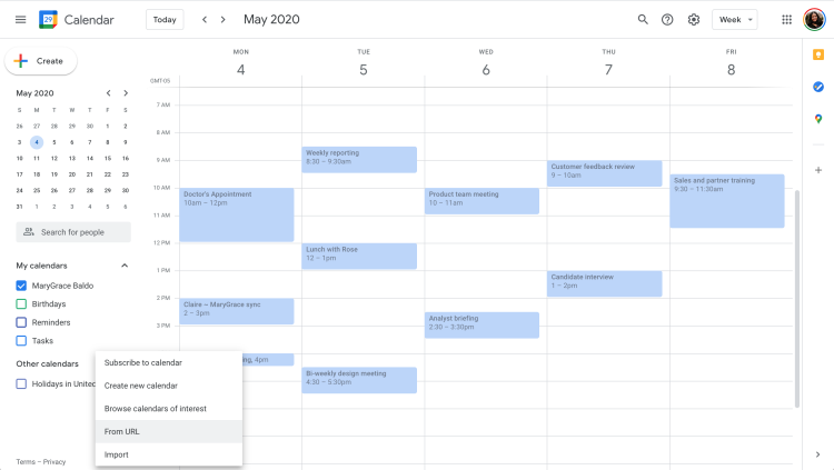 Google calendar integration 