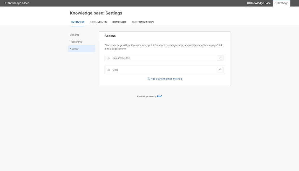 Provide Multiple Authentication Methods for Your Knowledge Base