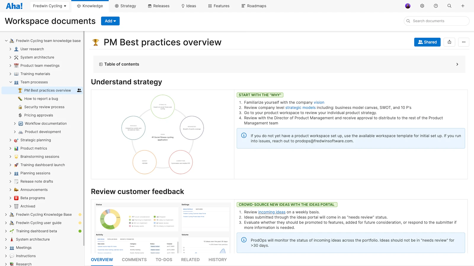 Aha! software use case — Create product documentation