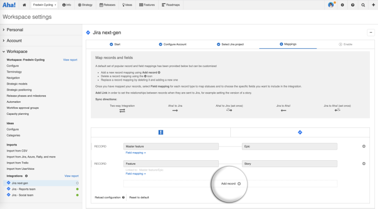 Customize your record mappings to reflect the way your team breaks down work.