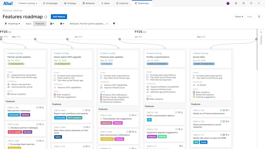 Aha! software use case — Build the roadmap