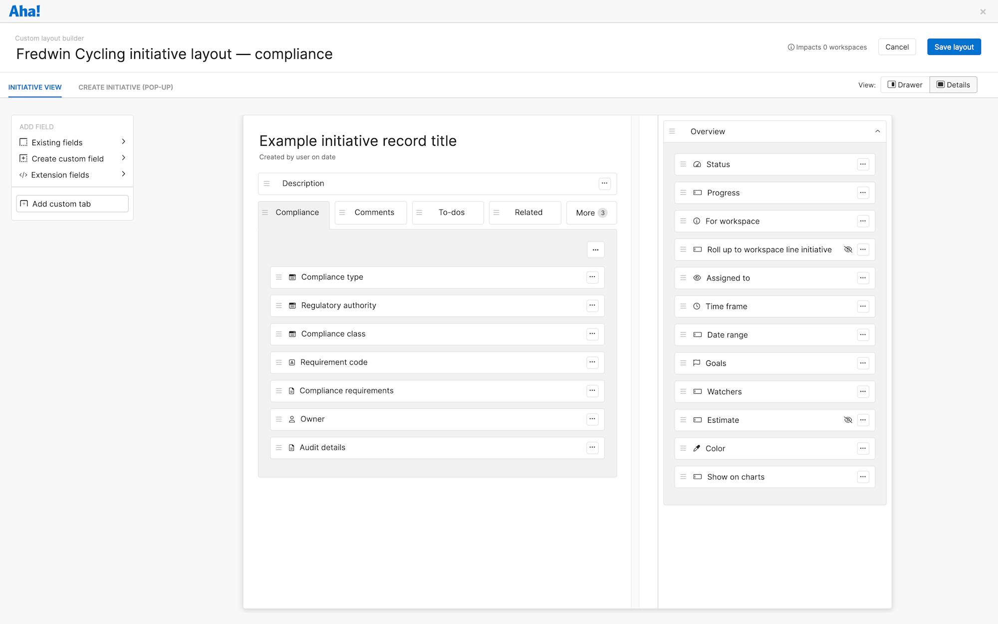 Add Custom Tabs to Record Layouts in Aha! Roadmaps | Aha! software