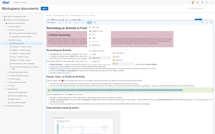 Knowledge - Documents - Structure text with rich formatting