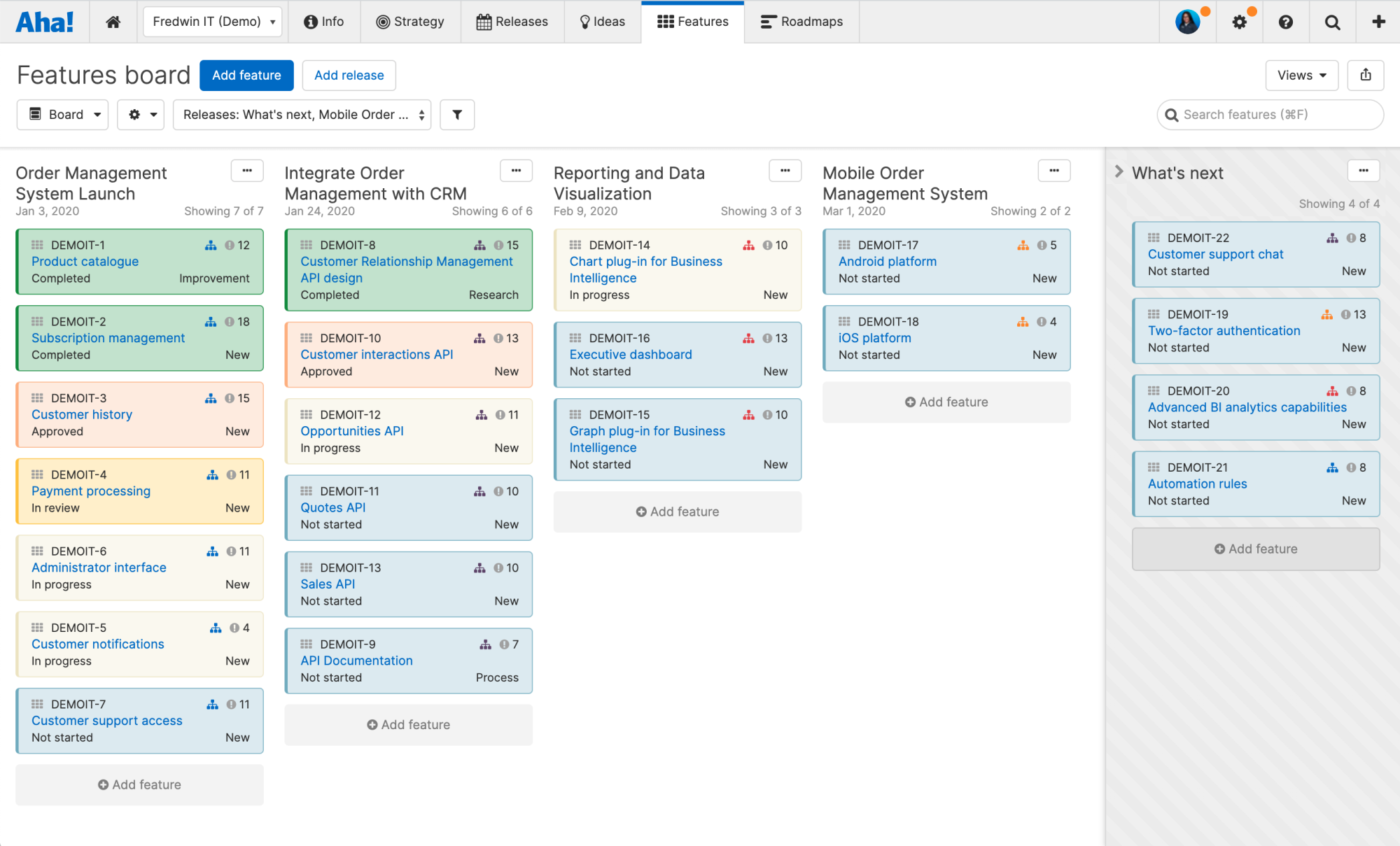 Aha! Roadmaps | Explore an IT workspace in your account | Aha! software