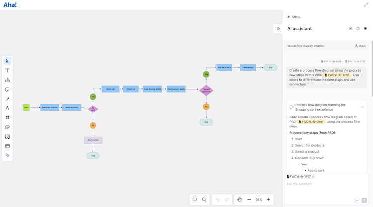 Include the feature record link directly in the chat to give the AI assistant the full context.