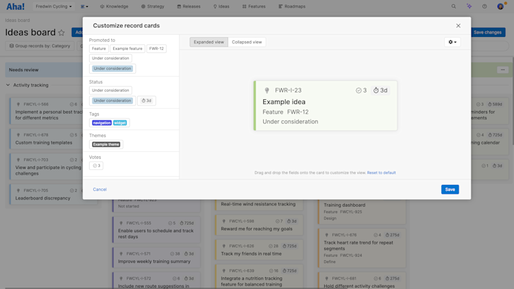 Create different filters for each status to focus on the ideas that matter most at each stage.