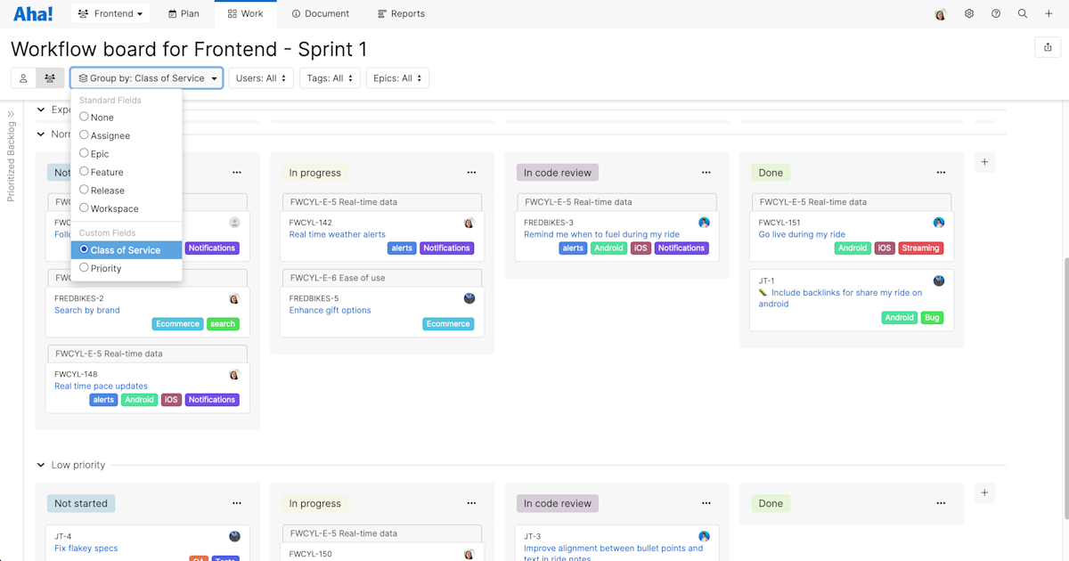 Add Custom Swimlanes to Your Engineering Workflow Board in Aha! Develop ...