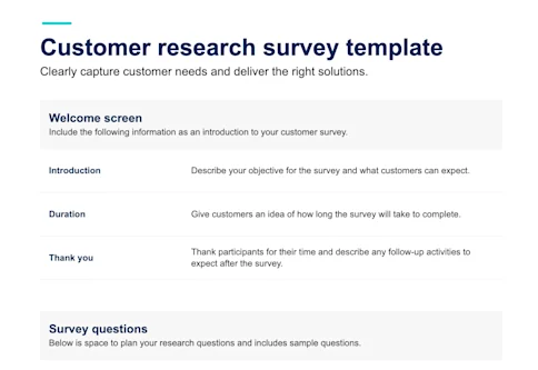 Customer Research Survey Template